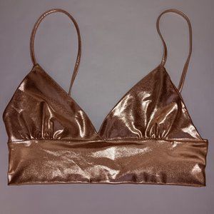 STYLE ANGELES WOMEN'S GOLD SPAGHETTI STRAP BRALETTE CAMI TOP